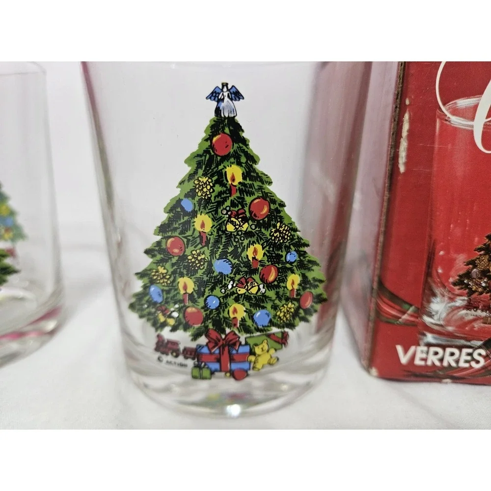 Vintage Carlton Christmas Tree Double Old-Fashioned Rock Glass